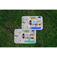 FoxFamilyBoutique Personalized Toy Busy board Gift 1st Baby gifts 2nd Birthday Travel toys Baby toys Busyboard Sensory toys Activity for Baby Latch Board