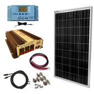 WindyNation 100 Watt Solar Panel Kit + 1500W VertaMax Power Inverter + 100ah AGM Deep Cycle Battery for RV, Boat, Off-Grid 12 Volt