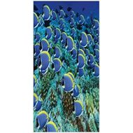 IPrint 3D Decorative Film Privacy Window Film No Glue,Ocean,School of Powder Blue Tang Fishes in The Coral Reef Maldives Deep Seas,Aqua Blue and Yellow,for Home&Office