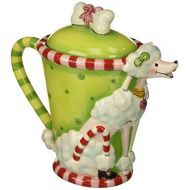 ATD 8.75 Inch Holiday ThemedRuby the Poodle Teapot with Striped Handle