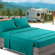 [아마존 핫딜]  [아마존핫딜]Nestl Bedding RV/Short Queen Bed Sheets Set Bedding Sheets Set for Campers, 4-Piece Bed Set, Deep Pockets Fitted Sheet, 100% Luxury Soft Microfiber, Hypoallergenic, Cool & Breathable, Teal