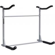 SPAREHAND Freestanding Dual Storage Rack for 2 Kayaks or SUPs, Tools-Free Assembly, Pebble Silver Finish