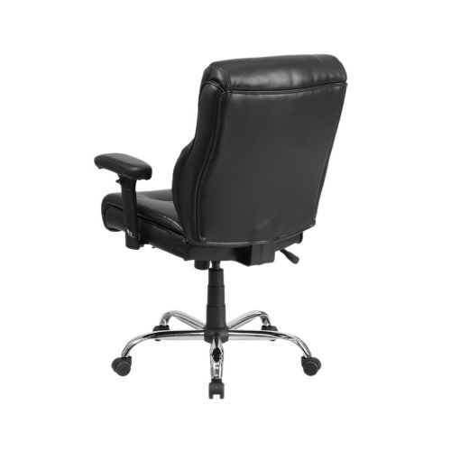  Offex OFX-369434-FF Big and Tall Leather Swivel Task Chair with Height Adjustable Arms - Black