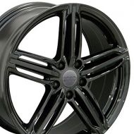OE Wheels LLC OE Wheels 18 Inch Fits Volkswagen CC Beetle Audi A3 A8 A4 A5 A6 TT RS6 Style AU12 35 Offset Gloss Black 18x8 Rim