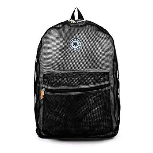  K-Cliffs Mesh Backpack See through Student School Bag Bookbag Mesh See Through Daypack