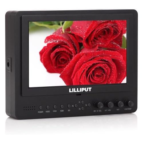  Professional LILLIPUT 7 665 / O 665GL-70NP / HO / Y Color TFT LCD Monitor With HDMI, YPbPr, AV Input HDMI Output / With F-970 & QM91D Battery Plate + Sun Shade Cover / for DSLR Cam