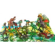 Fun Central 40 Pieces - Educational Realistic Dinosaurs Figurine Toys for Boys - Includes T-Rex, Triceratops and etc