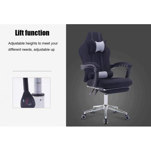  LJQ E-Sports Chair Gaming Chair,Ergonomic Recliner High-Back Height Adjustable Massage Lumbar Swivel Rocker Headrest Retractable Footrest Lumbar Support,Multifunction PC Chair,Red