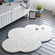 YYATT White Cloud Floor mat,Plush Bedroom Child Baby Crawling mat Soft Shaggy Baby Play mat Modern Rugs for Children Play Home Decorate-White 95x150cm(37x59inch)