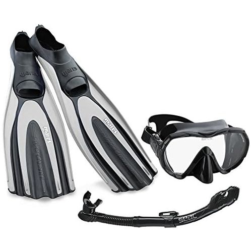 마레스 Mares Avanti Superchannel Full Foot Fins with Frameless Mask Snorkel Combo