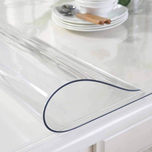  Bove 1.5mm Thick Crystal Clear Desk Protector Pad Waterproof Plastic Table Protector for Foot Table Rectangle Vinyl Table Cover PVC Desk Mat-1.5Mm-80x160Cm(31x63Inch)