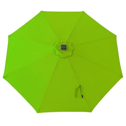 FLAME&SHADE 9 LED Lights Outdoor Market Umbrella for Balcony Patio Outside Deck or Garden Terrace Table with Tilt, Apple Green
