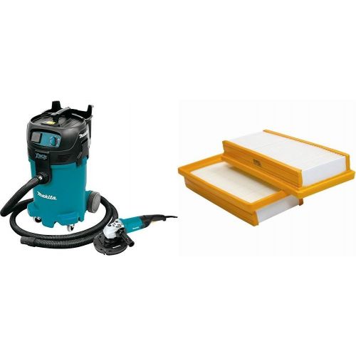  Makita VC4710X1 12 gallon Xtract Vac Wet/Dry Vacuum and 7 Angle Grinder with free Makita P-79859 Dust Extracting Main Flat HEPA Filter Set