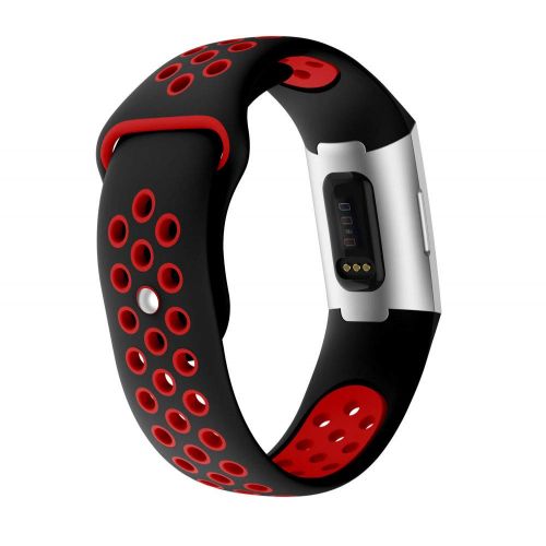  Cooljun Fuer Fitbit Charge 3 Armband, Charge 3 Uhrenarmband Weiches Silikon Sports Ersetzerband Fitness Verstellbares Wrist Band