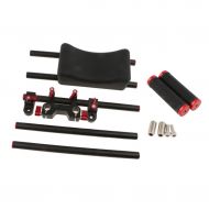 Jili Online CameraCamcorder Mount Slider w Rubber Shoulder Pad Dual-hand Handgrip Red