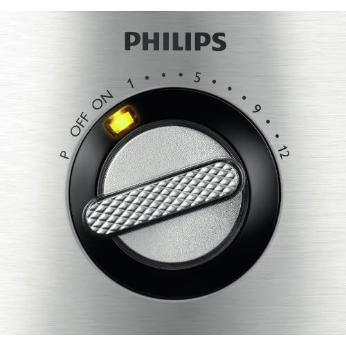 필립스 Besuchen Sie den Philips-Store Philips HR7778/00 Kuechenmaschine (1.300 Watt, inkl. Knethaken, Entsafter, Standmixer und Zitruspresse) schwarz/silber