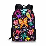 Coloranimal Cute Butterfly School Backpack for Girls Children Bookbags