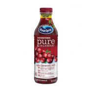 Puritans Ocean Spray 100% Juice, Unsweetened Pure Cranberry, 1 Liter Bottle (Pack of 8)