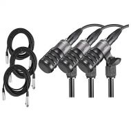 Audio-Technica Audio Technica 3 Pack of ATM230 Hypercardioid Dynamic Instrument Mic w Drum Mount, Pouch, and 3 Cables