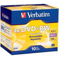 [아마존베스트]Verbatim DVD+RW 4.7GB 4X with Branded Surface - 10pk Jewel Case - 94839