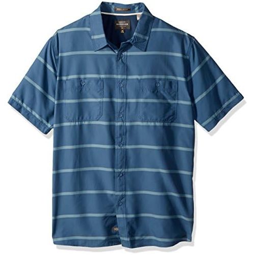 퀵실버 Quiksilver Mens Wake Stripe UPF 50+ Sun Protection Shirt