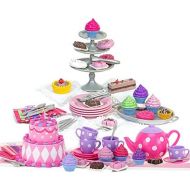 Sophias 18 Inch Doll Tea Party & Dessert Food Set, Two Complete Doll Sets for Your Favorite 18 Inch Doll | Includes 64 Pieces of Pretend Doll Food & Accessories