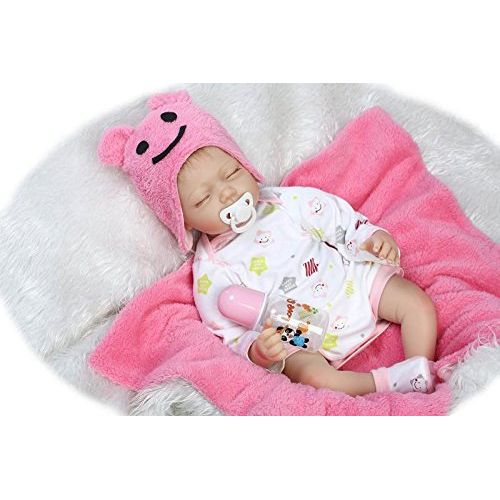 ZIYIUI 22-inch Rebirth Baby Doll Realistic Silicone Vinyl 55 cm Newborn Magnetic Pacifier Dummy Xmas Gift