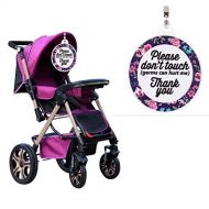 BSWFYL Flower Tag - Please Dont Touch Germ Can Hurt Me,Thank You(Baby Safety Sign, Newborn, Baby Car Seat Tag, Baby Shower, Stroller Tag, Baby Preemie No Touching Car Seat Sign)