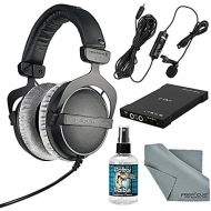 Beyerdynamic DT770 PRO 250 ohms Headphones with Amplifier, Cleaner, Lavalier Mic, and FiberTique Cleaning Cloth