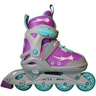 Lenexa Athena Kids Rollerblades - Patines Roller Blades for a Kid (GirlGirls, BoyBoys) - Adjustable Comfortable Inline Skates for Children (PurpleGreyBlue)