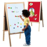 Constructive Playthings 3 n 1 Magnetic Easel with Write & Wipe and Flannel Board Sides