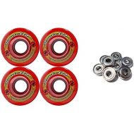 TGM Skateboards KRYPTONICS Route 62MM 78A RED Longboard Skate Wheels + ABEC 9 Bearings