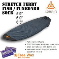 Komunity Project RetroFun Surfboard Stretch Terry Board Sock (59, Cool Wax)