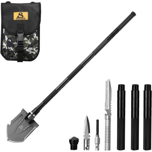  Wanlusha Folding Shovel, Portable Military Shovel with Tactical Waist Pack, Trench Entrenching Tool, Multi-Function Survival Kit for Outdoors Sporting