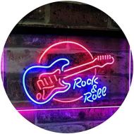ADVPRO Rock & Roll Electric Guitar Band Room Music Dual Color LED Neon Sign White & Purple 12 x 8.5 Inches st6s32-i2303-wp
