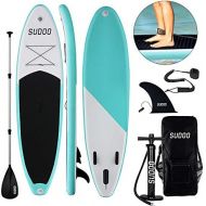 Triclicks SUP Aufblasbares Stand Up Paddle Board Paddling Board Surfboard mit Verstellbares Paddel, Handpumpe mit Druckmesser, Leash, Finner, Rucksack, 300 x 76 x 15cm