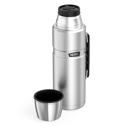 써모스 Thermos Stainless King 68 Ounce Vacuum Insulated Beverage Bottle with Handle, Stainless Steel