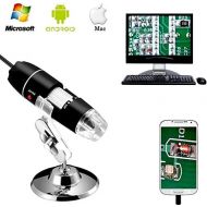 [아마존베스트]Jiusion 40 to 1000x Magnification Endoscope, 8 LED USB 2.0 Digital Microscope, Mini Camera with OTG Adapter and Metal Stand, Compatible with Mac Window 7 8 10 Android Linux