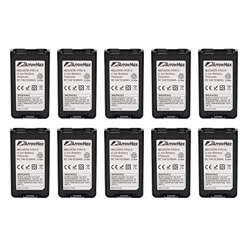 MAXTOP 10 Pack Maxtop AKCL0035-1700-D Battery for Kenwood TK-2160 TK-3160 TK-2168 TK-3168 TK-2170 TK-3170 TK-2360 TK-3360