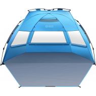OutdoorMaster Pop Up Beach Tent - Easy to Set Up, Portable Beach Shade with SPF 50+ UV Protection for Kids & Family