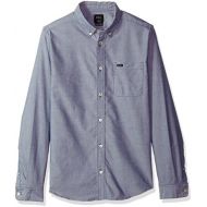 RVCA Mens Long Sleeve Button Down Slim Fit Oxford Woven Shirt