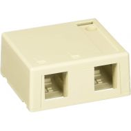 Leviton 41089-2IP Quickport Surface Mount Housing, 2-Port, Includes 1 Blank Quickport Insert, 25-Pack, Ivory