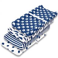 BaeBae Goods Changing Pad Cover | Navy Elephants