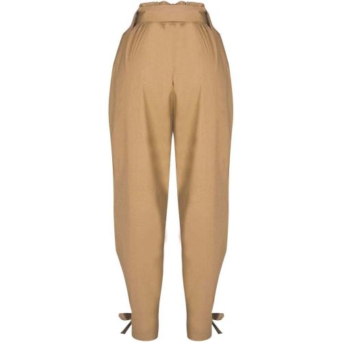  WDM-Women Pants Women Linen Pants Pocket Bandage Casual Loose Yoga Trousers Baggy Boho Aladdin Jumpsuit Harem