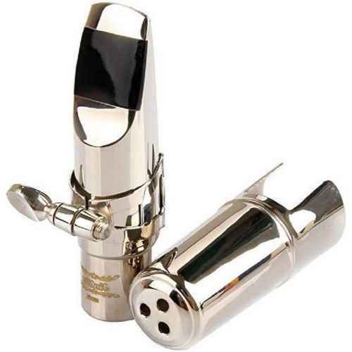 Bb Tenor Sax Mouthpiece, Aibay Nickel Platedze Bb Tenor Metal Saxophone Mouthpiece with Cap and Ligature Size #7