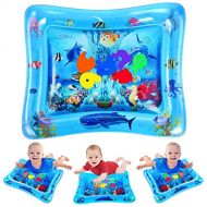 VATOS Tummy Time Water Mat, Baby Toys for 3 6 9 Months, The Perfect Tummy Time Toy for Infant Early Development Activity Centers| BPA Free Splashing Water Play Mat Promotes Visual