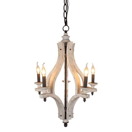  LB Lighting Vintage 3-Light Rustic Iron Wood Chandelier Wooden Chandeliers Swag Lamp Pendant Ceiling Light Fixtures