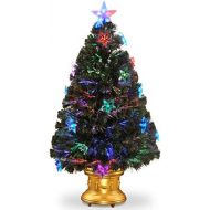National Tree Company National Tree 36 Inch Fiber Optic Fireworks Tree with Clear Top Star in Gold Base (SZSX7-112L-36)