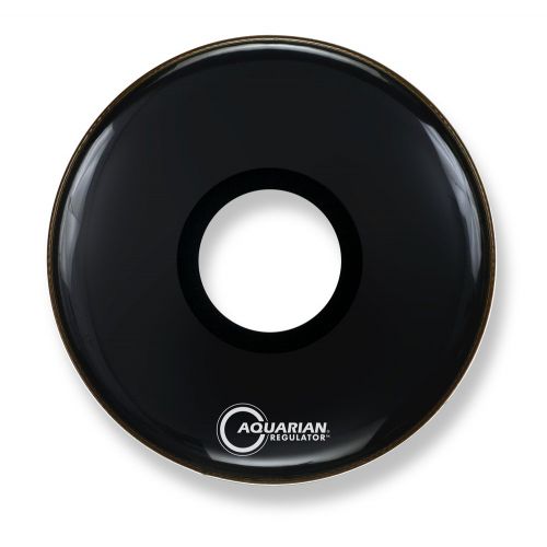  Aquarian Drumheads RPT20BK Regulator Black 20-inch Bass Drum Head, gloss black