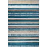 SUMMIT BY WHITE MOUNTAIN Summit IR-MQPP-7XDK 103 New Blue Stripe Area Rug Modern Abstract Many Sizes Available , DOOR MAT 22 inch x 35 inch